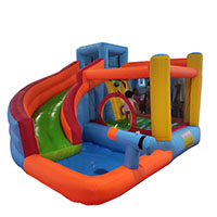 mini bouncer water slide splashing gun amusing climb mini pool in the Garden